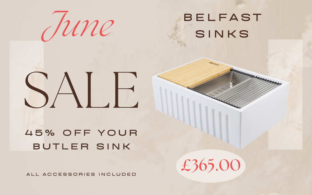 June Sale: Premium Fireclay Workstation Sinks 45% Off + Free Accessories worth over £300!