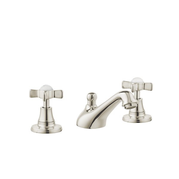 Art Deco Bathroom Taps - Low Level Spout - Cross Handles