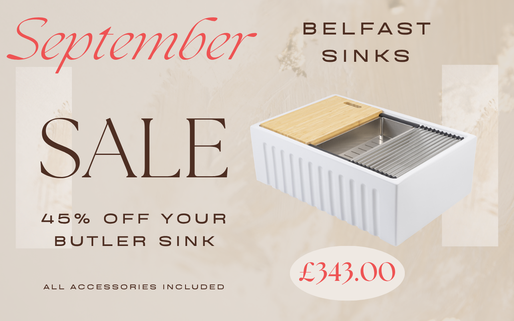 September Sale: Premium Fireclay Workstation Sinks 45% Off + Free Accessories worth over £300!