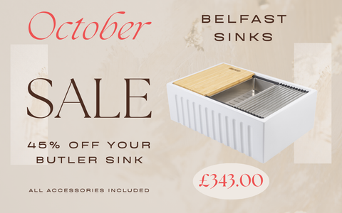 October Sale: Premium Fireclay Workstation Sinks 45% Off + Free Accessories worth over £300!