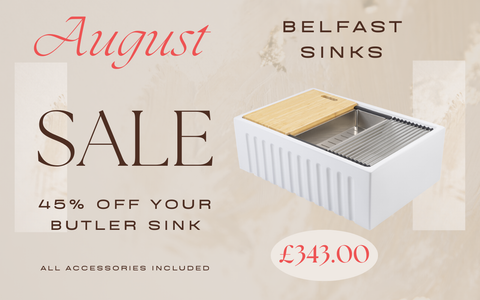 August Sale: Premium Fireclay Workstation Sinks 45% Off + Free Accessories worth over £300!
