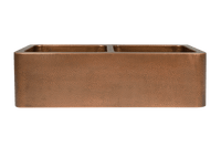 Copper Hammered Double Farmhouse Sink