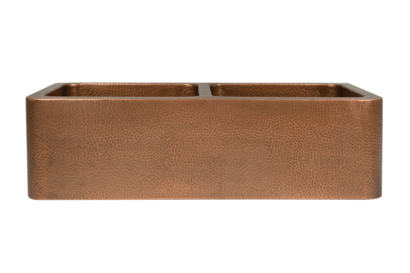 Copper Hammered Double Farmhouse Sink