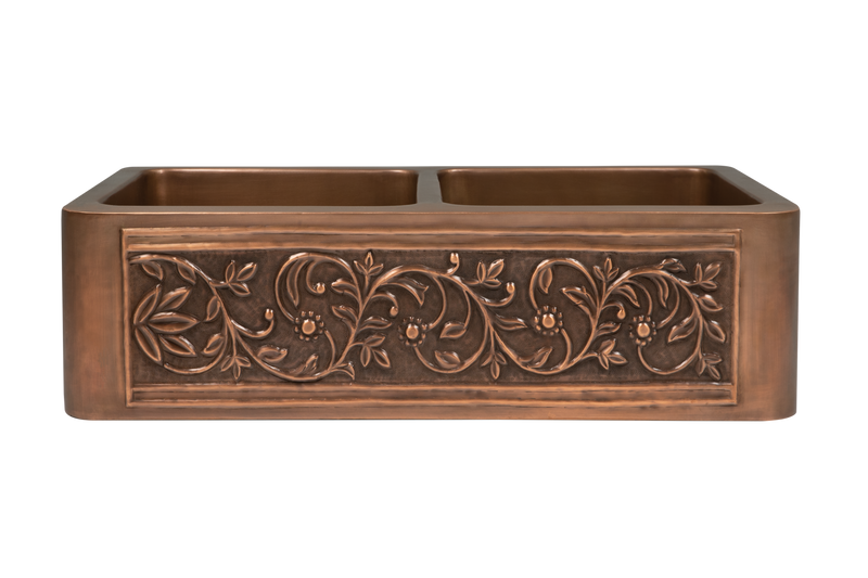 Copper Double Country Sink