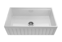 Black Friday Special - Fluted Farmhouse Sink with Chopping Board, Grid, Grill, Colander & Waste - 762mm