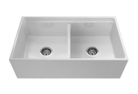 Black Friday Special - Double Farmhouse Sink with Chopping Board, Grid, Grill, Colander & Waste - 840mm