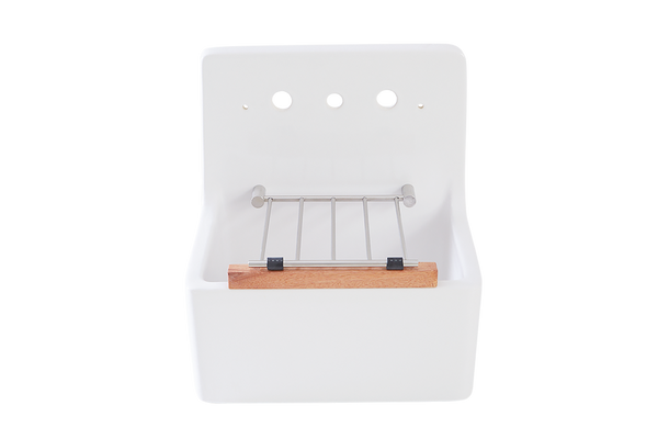 Scullery fireclay cleaner Tub 510 x 390 x 490mm With Tap Holes & Grate