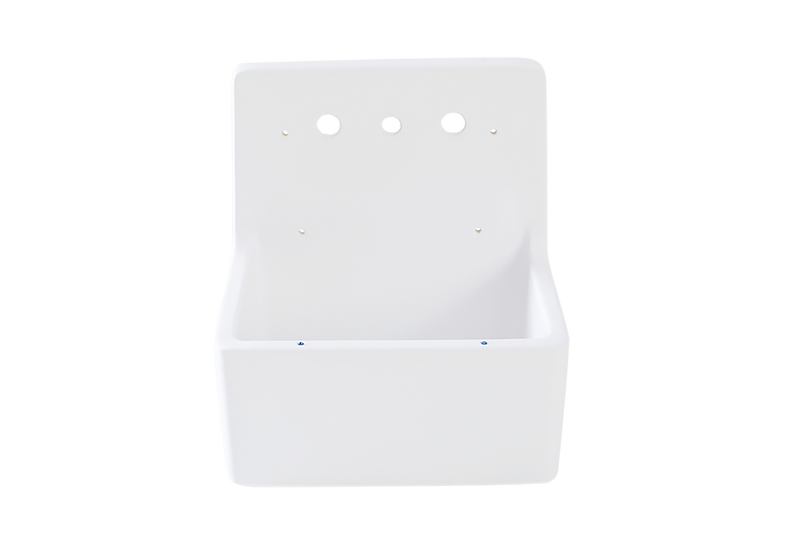 Scullery Wall Hung Fireclay Sink 510 x 390 x 490mm With Tap Holes