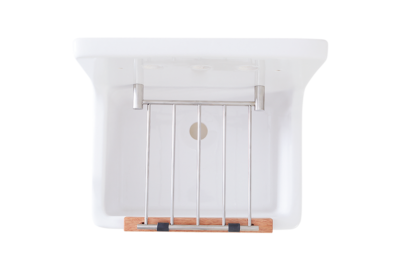 Scullery fireclay cleaner Tub 510 x 390 x 490mm With Tap Holes & Grate