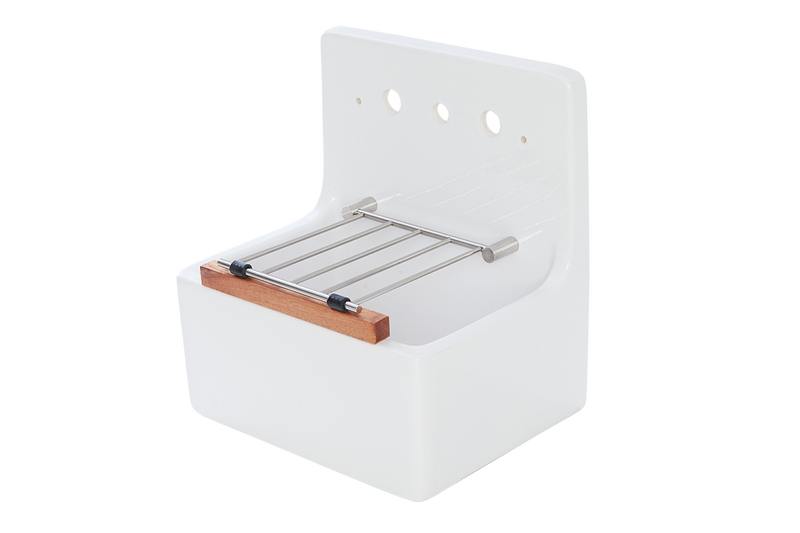 Scullery fireclay cleaner Tub 510 x 390 x 490mm With Tap Holes & Grate