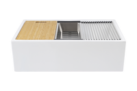 Christmas Special - Double Farmhouse Sink with Chopping Board, Grid, Grill, Colander & Waste - 840mm