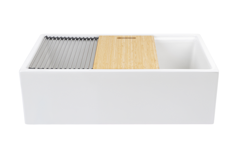 Christmas Special - Farmhouse Sink with Chopping Board, Grid, Grill, Colander & Waste - 762mm