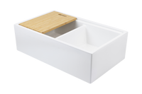 Christmas Special - Double Farmhouse Sink with Chopping Board, Grid, Grill, Colander & Waste - 840mm