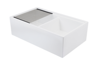 Christmas Special - Double Farmhouse Sink with Chopping Board, Grid, Grill, Colander & Waste - 840mm