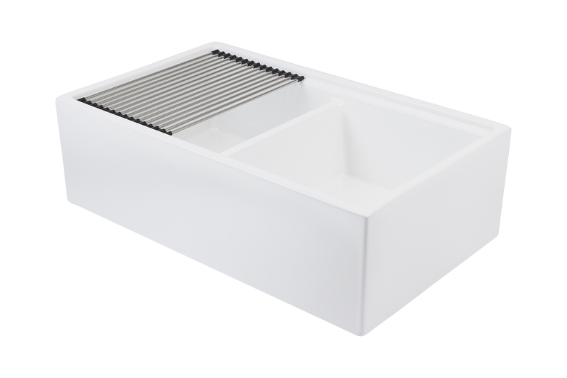 Christmas Special - Double Farmhouse Sink with Chopping Board, Grid, Grill, Colander & Waste - 840mm