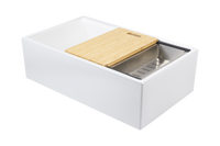 Christmas Special - Farmhouse Sink with Chopping Board, Grid, Grill, Colander & Waste - 762mm