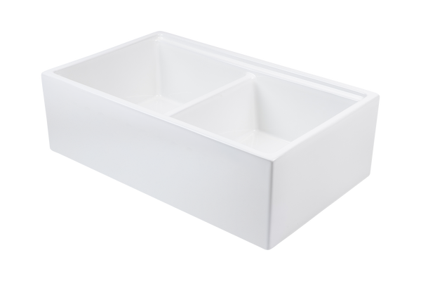 July Special - Double Farmhouse Sink with Chopping Board, Grid, Grill, Colander & Waste - 840mm. FREE ACCESSORIES!