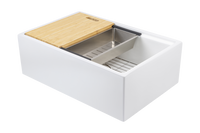 Christmas Special - Double Farmhouse Sink with Chopping Board, Grid, Grill, Colander & Waste - 840mm