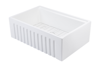 Christmas Special - Fluted Farmhouse Sink with Chopping Board, Grid, Grill, Colander & Waste - 762mm