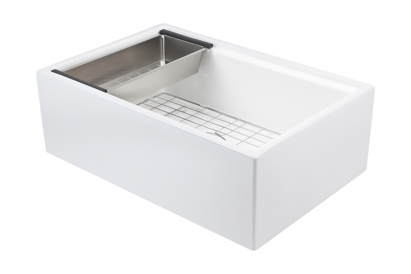 Christmas Special - Farmhouse Sink with Chopping Board, Grid, Grill, Colander & Waste - 762mm