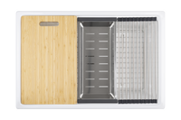 Christmas Special - Fluted Farmhouse Sink with Chopping Board, Grid, Grill, Colander & Waste - 762mm