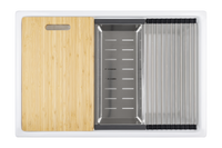 Christmas Special - Fluted Farmhouse Sink with Chopping Board, Grid, Grill, Colander & Waste - 762mm