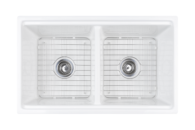 Christmas Special - Double Farmhouse Sink with Chopping Board, Grid, Grill, Colander & Waste - 840mm