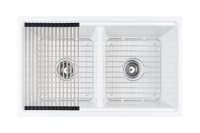 Christmas Special - Double Farmhouse Sink with Chopping Board, Grid, Grill, Colander & Waste - 840mm