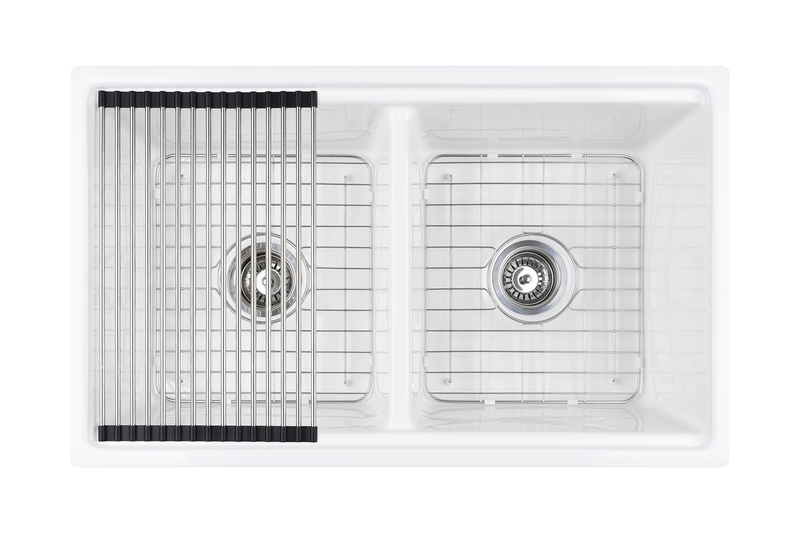 Christmas Special - Double Farmhouse Sink with Chopping Board, Grid, Grill, Colander & Waste - 840mm