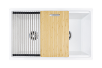 Christmas Special - Fluted Farmhouse Sink with Chopping Board, Grid, Grill, Colander & Waste - 762mm