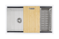 Christmas Special - Fluted Farmhouse Sink with Chopping Board, Grid, Grill, Colander & Waste - 762mm