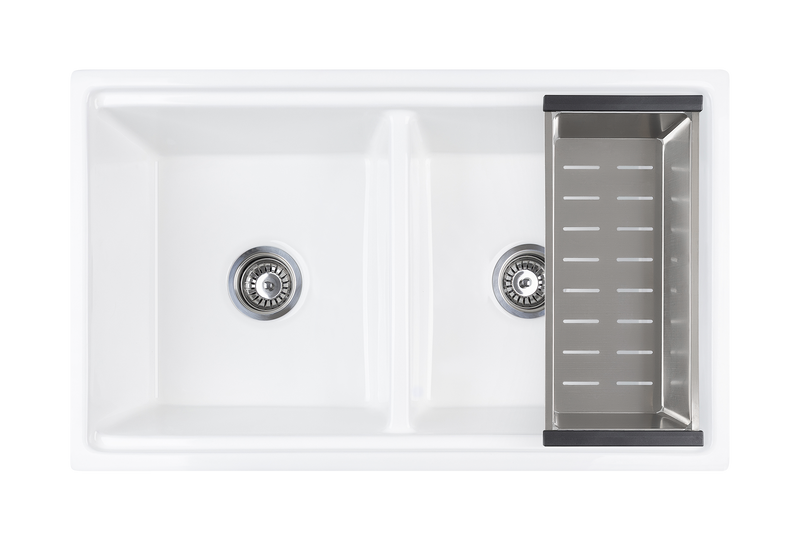 Christmas Special - Double Farmhouse Sink with Chopping Board, Grid, Grill, Colander & Waste - 840mm