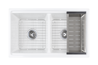 Christmas Special - Double Farmhouse Sink with Chopping Board, Grid, Grill, Colander & Waste - 840mm