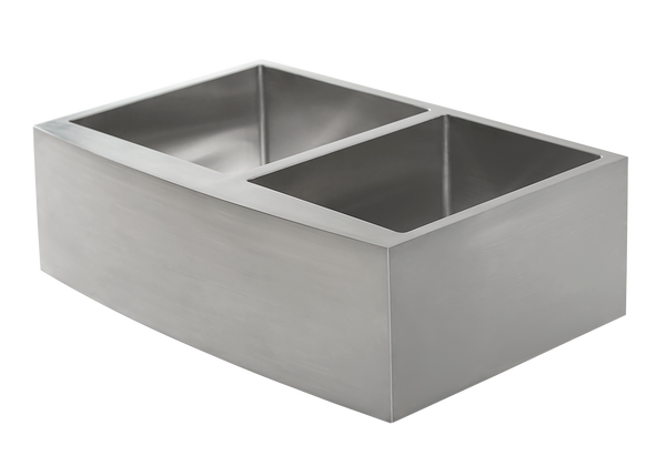 Stainless Steel Double Butler Sink with Offset Bowl - 838mm