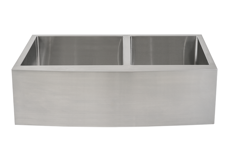 Stainless Steel Double Butler Sink with Offset Bowl - 838mm