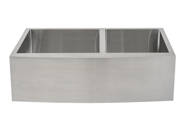 Stainless Steel Double Butler Sink with Offset Bowl - 838mm