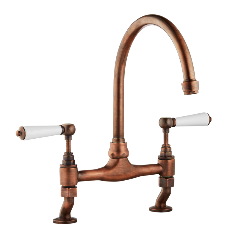 Traditional Kitchen Bridge Mixer Tap - Cross Handles