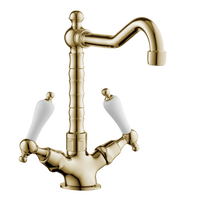 Country Kitchen Tap - Porcelain Levers Chrome / Porcelain Lever / English Spout