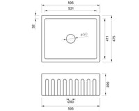 Fluted Butler Sink - Small 595 x 475 x 220mm
