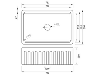 Black Friday Special - Fluted Farmhouse Sink with Chopping Board, Grid, Grill, Colander & Waste - 762mm