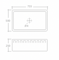 English Farmhouse Belfast Sink - 755 x 500 x 250mm