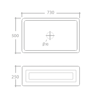 French Farmhouse Sink - 755 x 250 x 500mm