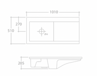Moet Sink 510 x 1010 x 205mm