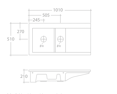 Verve Sink - 510 x 1010 x 210mm