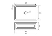 French Farmhouse Sink - 755 x 250 x 500mm