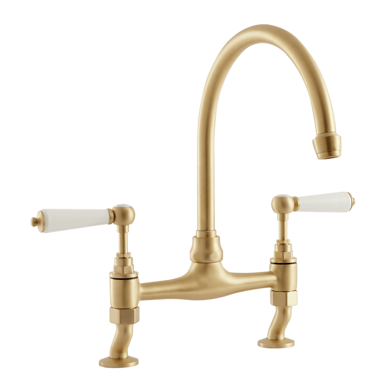Traditional Kitchen Bridge Mixer Tap - Cross Handles