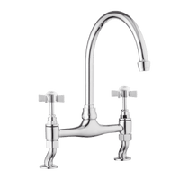 Traditional Kitchen Bridge Mixer Tap - Cross Handles
