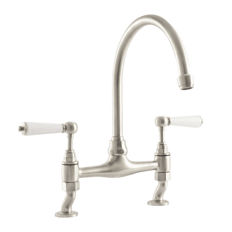 Traditional Kitchen Bridge Mixer Tap - Cross Handles