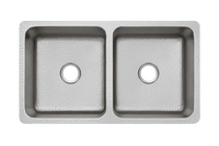 Stainless Steel Hammered Double Bowl Sink - 838mm