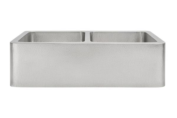 Stainless Steel Hammered Double Bowl Sink - 838mm